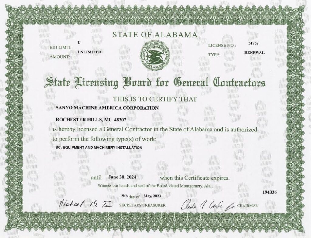 May 19, 2023 Updated 2023 AL Contractors License