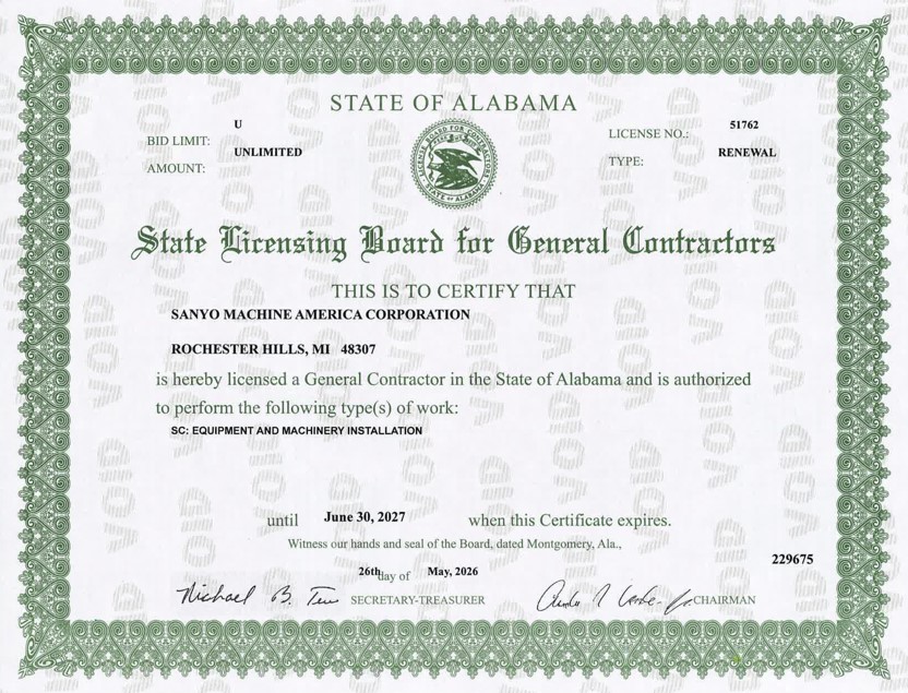 May 26, 2026 Updated AL Contractors License